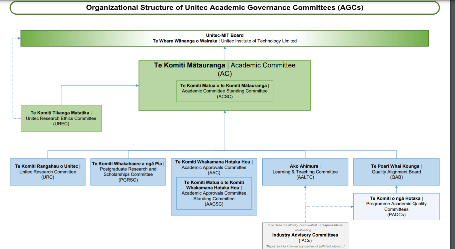 Chart describing the committee structure 