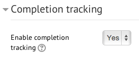 course settings completion tracking