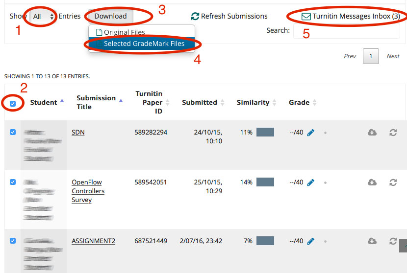 Screenshot - Download Turnitin assignment and grades